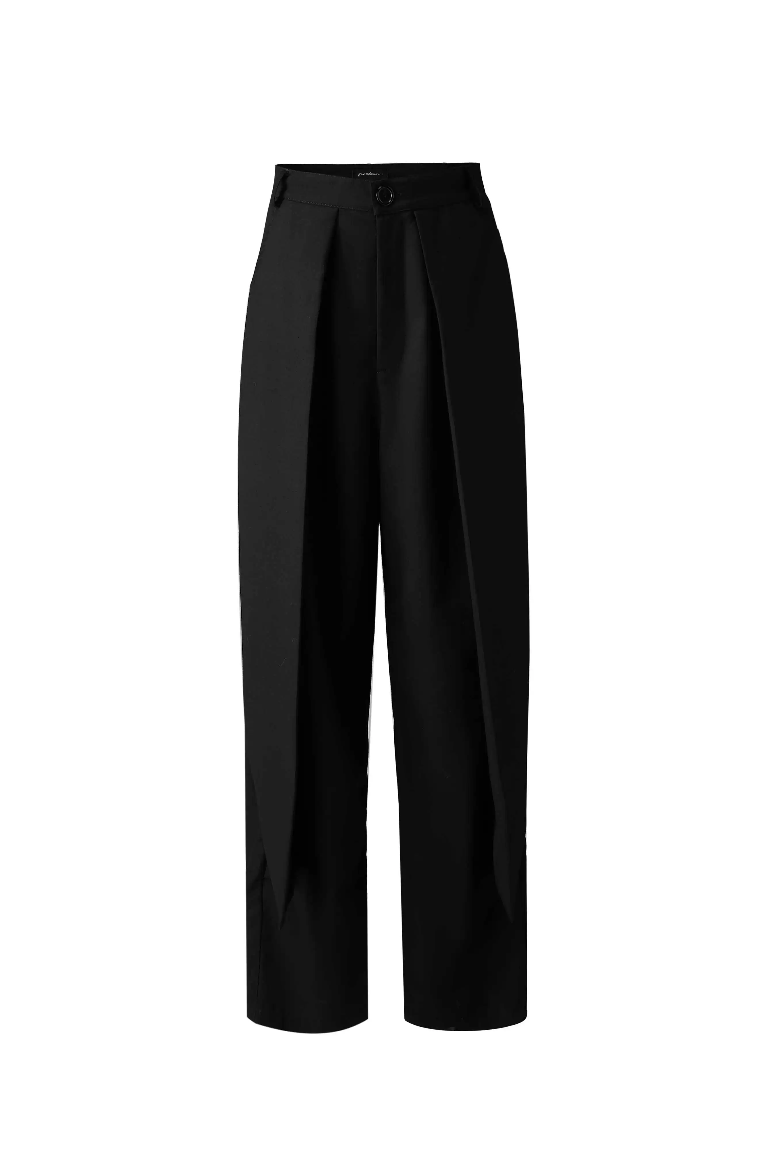 27-46 2026 Calças Pretas de Cintura Alta com Fenda Lateral para Homens e Mulheres, Estilo Desfile de Moda e Rua, Tamanhos Grandes, para Cabeleireiros 