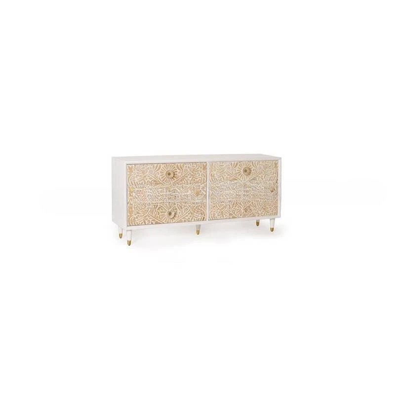 

New floral sideboard with drawers, bone inlaid design for storage