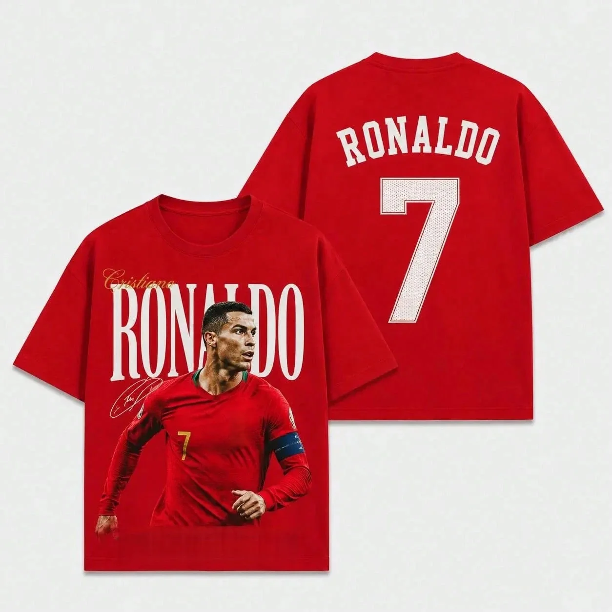 Cristiano Ronaldo Portugal NO.7 T-shirt Men Women Summer 100 Cotton Clothing Fashion High Quality Short Sleeved Top Streetwear