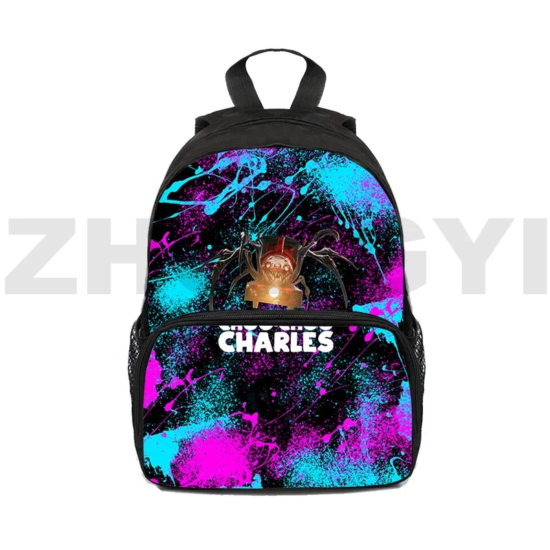 3D Choo-Choo Charles School Backpack for Primary Students 12/16 Inch Waterproof Nylon Women Backpack Colorful Mens Sports Bag