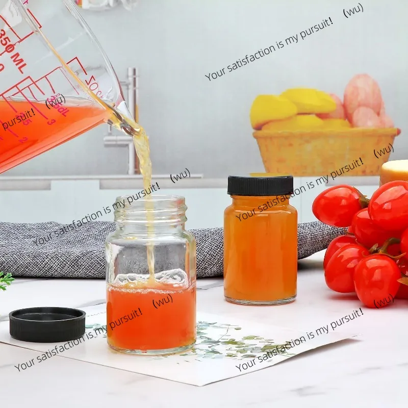 6 botellas de chupito de vidrio de 2 oz con tapas: mini botellas de viaje transparentes para cerveza de jengibre, tonias saludables, jugo, muestras y whisky