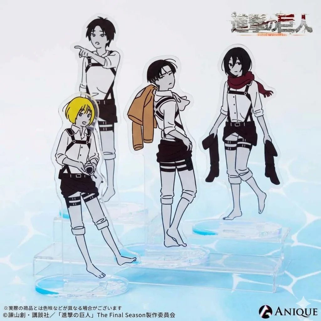 Anime Attack on Titan AOT Levi Eren Erwin Acrylic Stand Figure Horseriding Model Desktop Display Plate Charm Keychain Gift 15cm