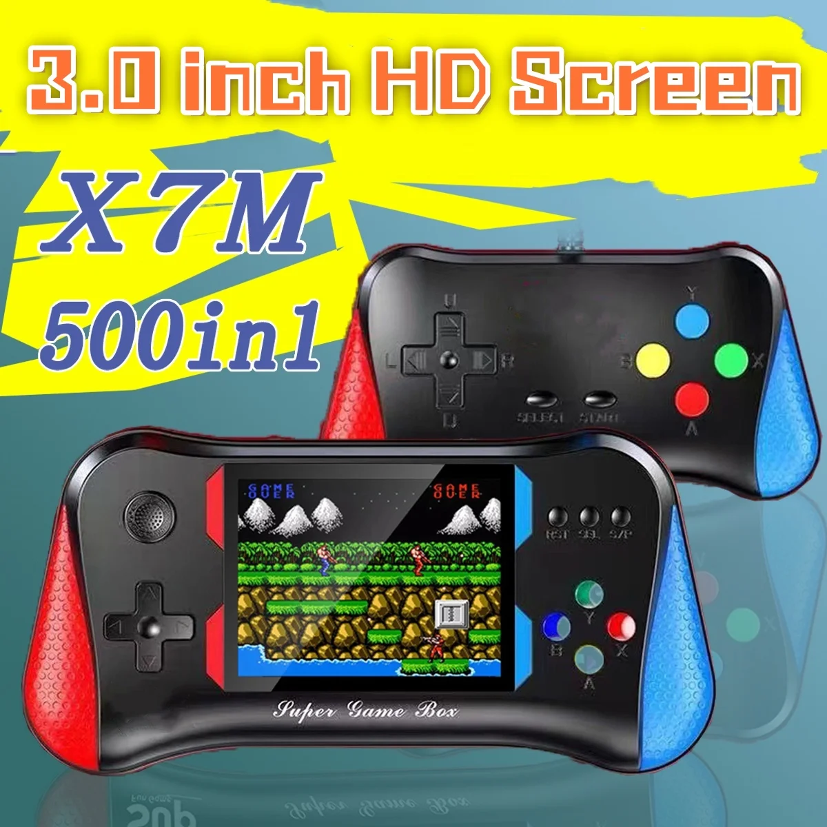 X7M Handheld Game Console In 500 Classic Free Games 3.0Inch HD Screen Handheld Portable Joystick Video Double Games Player