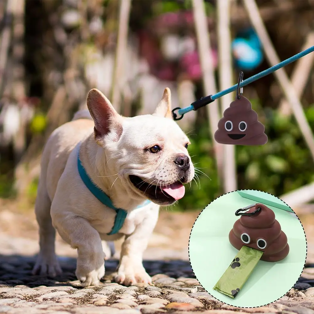 Pet Waste Bag Dispenser Poop Bag Dogs Cat Trash Carrier Pet Bag Loader Cleaning Tool Pet Products Fecal Shape Outdoor Portable