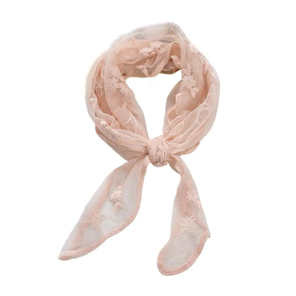 1pcs Women Lace Scarf Sweet Embroidered Narrow Long Color Silk Ribbon Scarf Scarf Long Z5d1