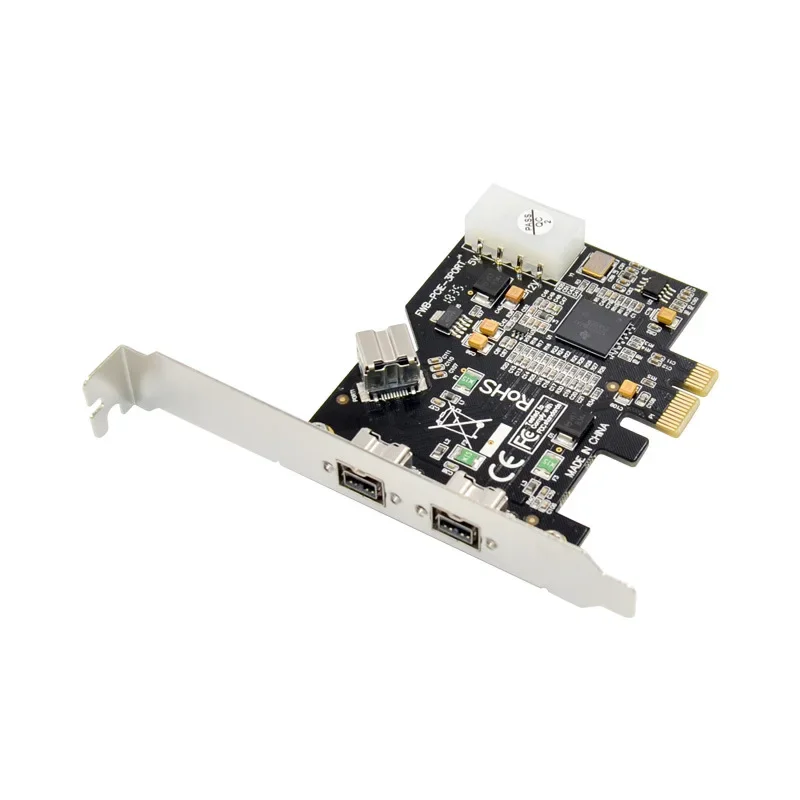 

PCIE X1 к FireWire 800 1394B 3-портовый адаптер для карты захвата видео камеры Чип расширения TI XIO2213AZAY 4-контактный источник питания