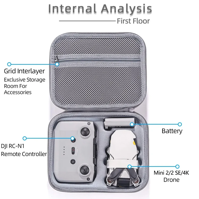 Storage Bag For DJI Mini 2/2 SE/MINI 4K Drone Handbag Outdoor Carry Box Case For DJI Mini 2 Drone Accessories Portable Bag