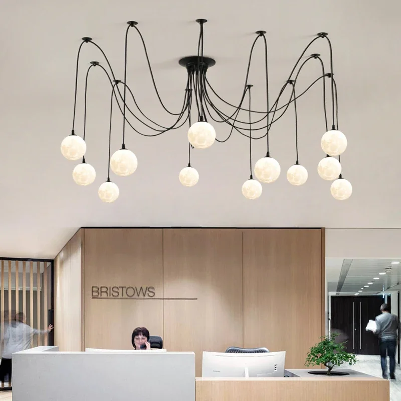 

Nordic Spider Pendant Lamps For Office Restaurant Clothes Living RoomShop Lighting Multi Light Hanging Chandelier Black Lights