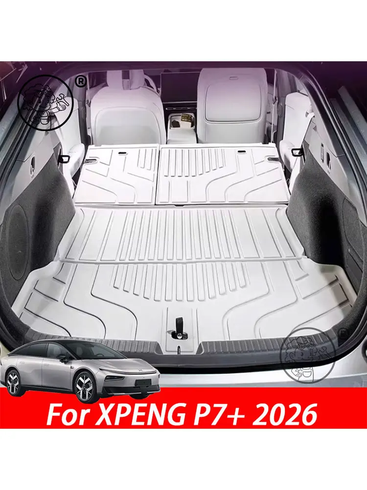 Für XPENG P7+ 2026 2027 Kofferraummatte TPE Wasserdichter Kofferraumteppich Aufbewahrungsmatte Schutzmatte Zubehör