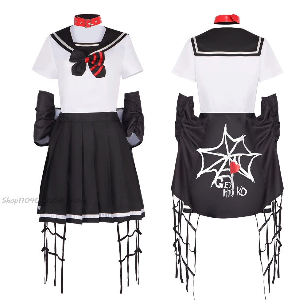 Anime Dead Mount Death Play Cosplay Sakimiya Misaki Costume Jk School Uniform Cos Dress Lolita Wigs Glasses Props Party costume