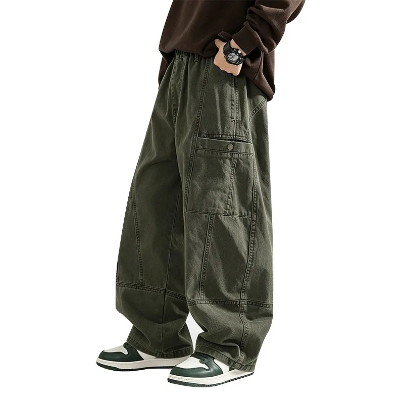 Kinder Jungen Gerade Hosen UNITIM Herbst Junior Jungen Latzhosen Lose Lässige Elastische Taille Teenager Jungen Weite Hosen – Detail 7