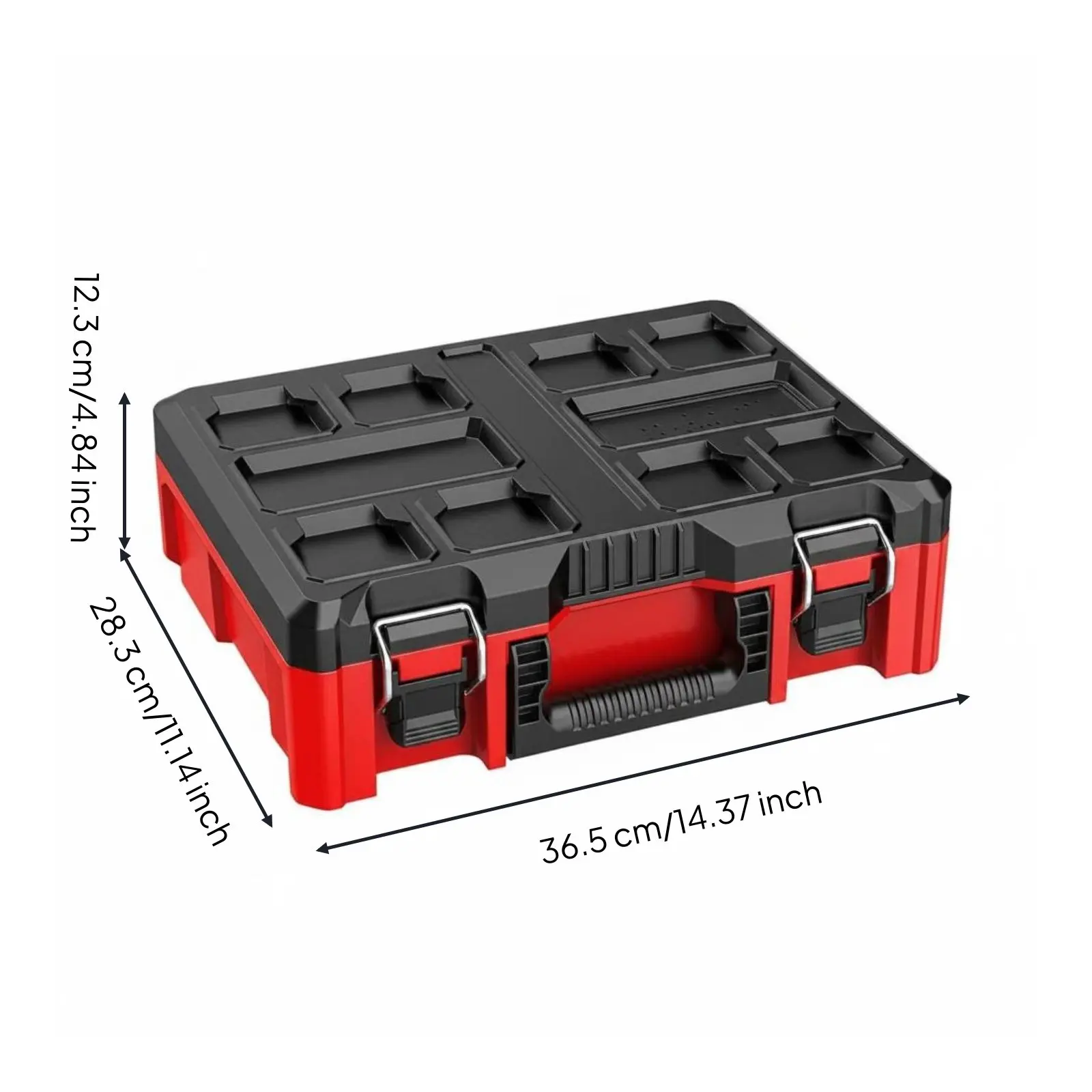 1pc Portable Hardware Tool Storage Box, Stackable Shockproof Tool Organizer Case, PP  Tool Container for Garage & Outdoor Work