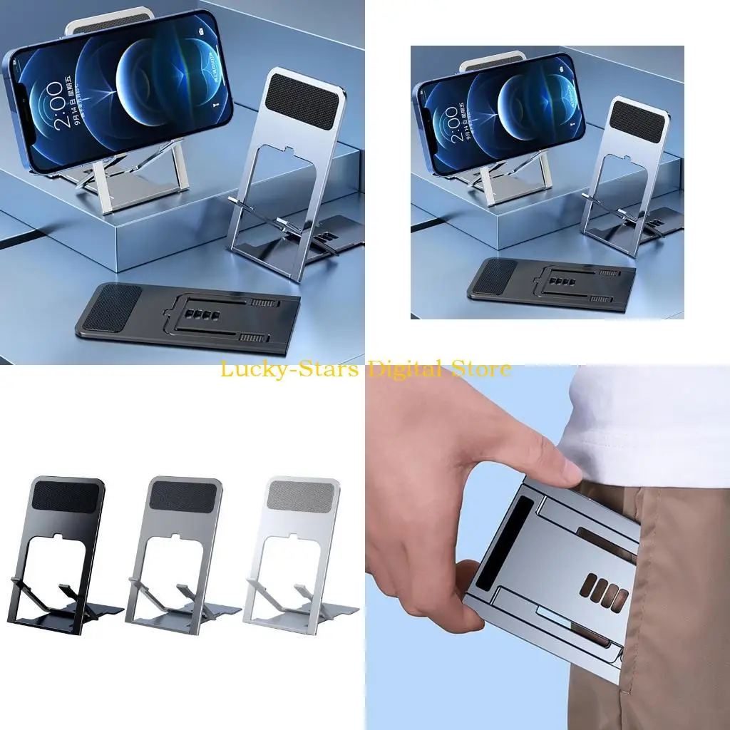 

T3EE Foldable Phone Stand 4-Angle Height Adjustable Desktop Holder for 4.5-15" Phone/Tablets