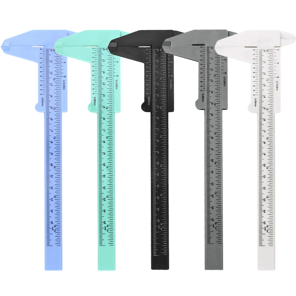 5 Pcs Eyebrow Measuring Ruler Facial Caliper Convenient Pocket Vernier for Plastic Student Double Scale