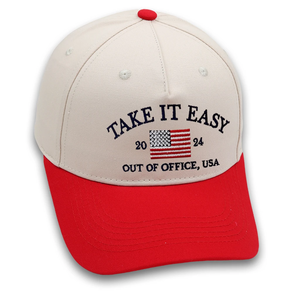 Take It Easy Vintage Trucker Hat 2024 USA Embroidery Baseball Cap Woman Leisure Outdoor Hat