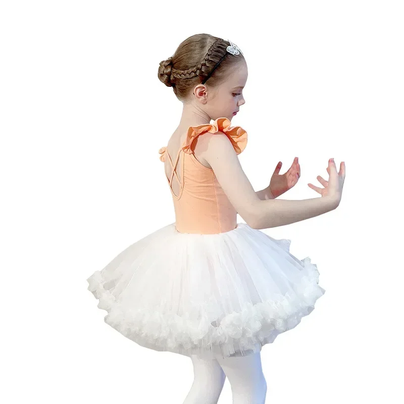 Princess Tutu Dress for Stage Children's Ballet Dance Practice Costumes Girls Bodysuit for Dancing Gymnastics Leotards Dancewear