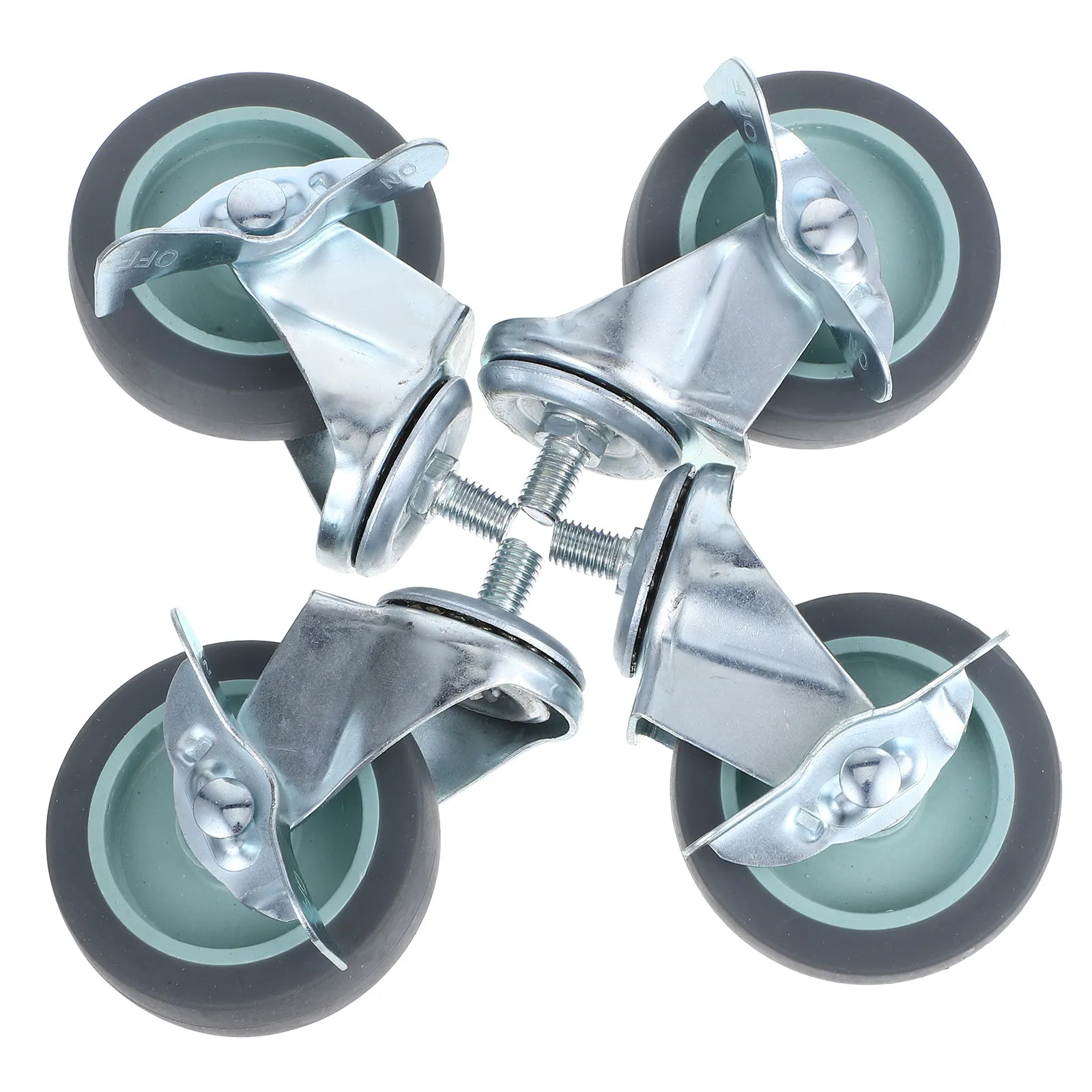 

4Pcs Brake Stem Casters Stainless Steel Swivel Furniture Wheels Universal Replacement Heavy Duty Casters for Chairs Tables