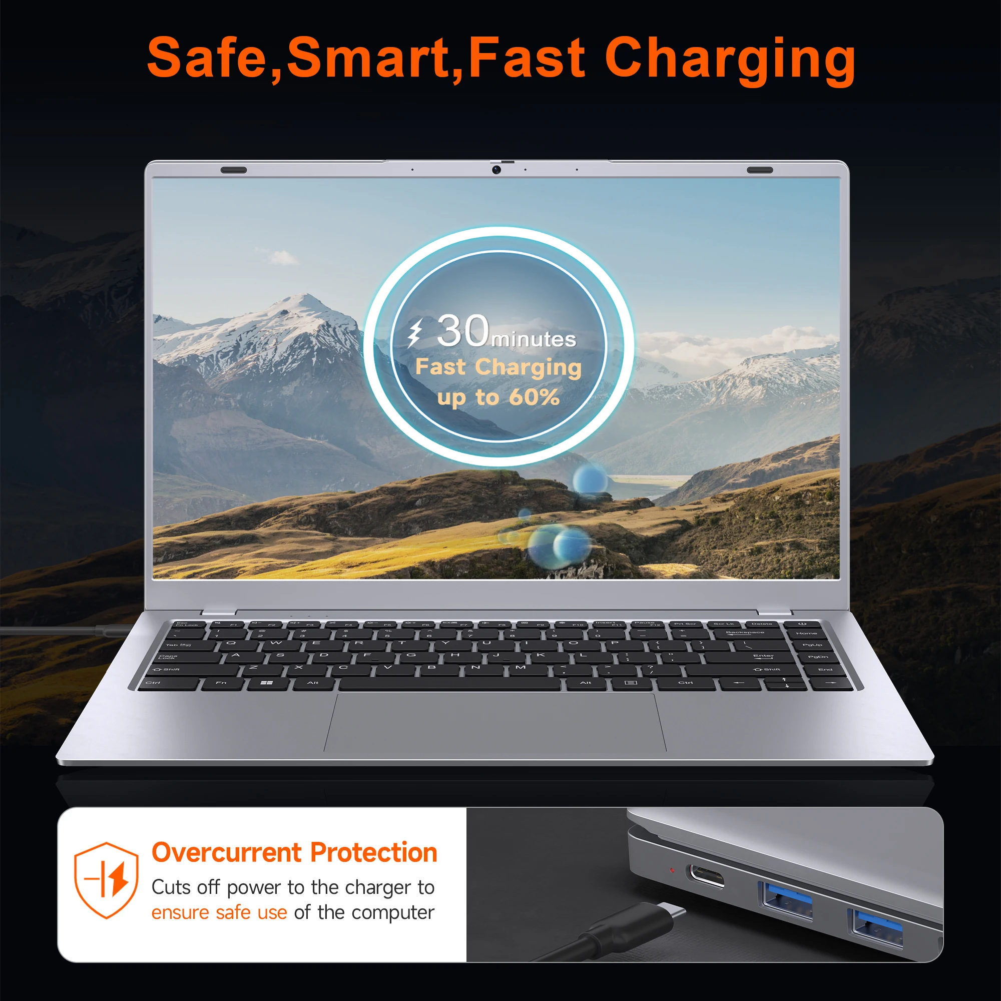 أجهزة الكمبيوتر المحمولة 14 بوصة AMD 3020e 8GB RAM 256GB SSD ما يصل إلى توسيع 1 تيرابايت الكمبيوتر المحمول المحمولة كمبيوتر محمول Windows11 حياة بطارية طويلة #3