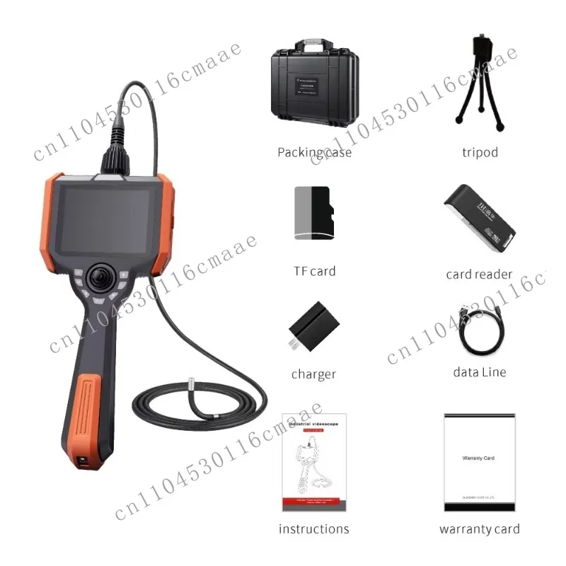 4-Direction 360-degree movable sewer industrial endoscope camera, 6mm lens 720P IP67 waterproof drilling camera,  5-inch screen
