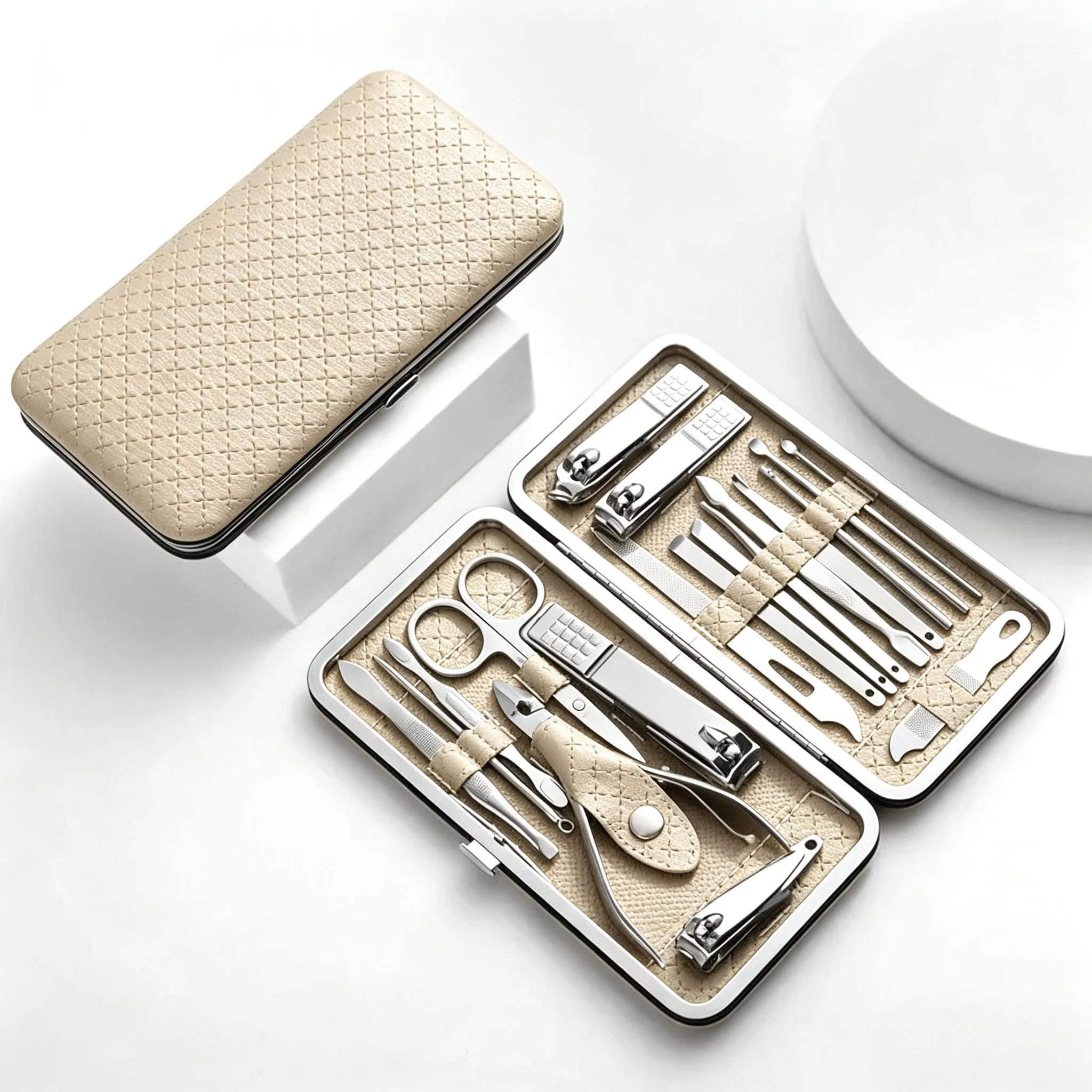 Home Nail Clipper Set Of 19 Pieces Large Size Dead Skin Pliers Diagonal To Remove Dead Skin Small Eyebrow Clipper Leather Sleeve