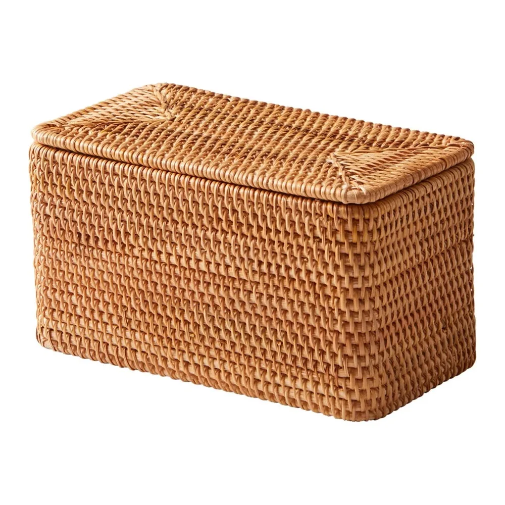 

Better Homes & Gardens Brown Rattan Organizer Basket with Lid