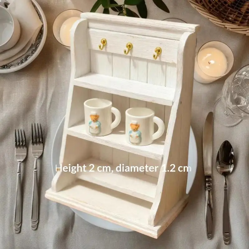 

2 шт. миниатюрные кружки-медведи для кукольного домика, модели чашек для воды, декор для домашней сцены, аксессуары для кукольного домика, игрушки для ролевых игр