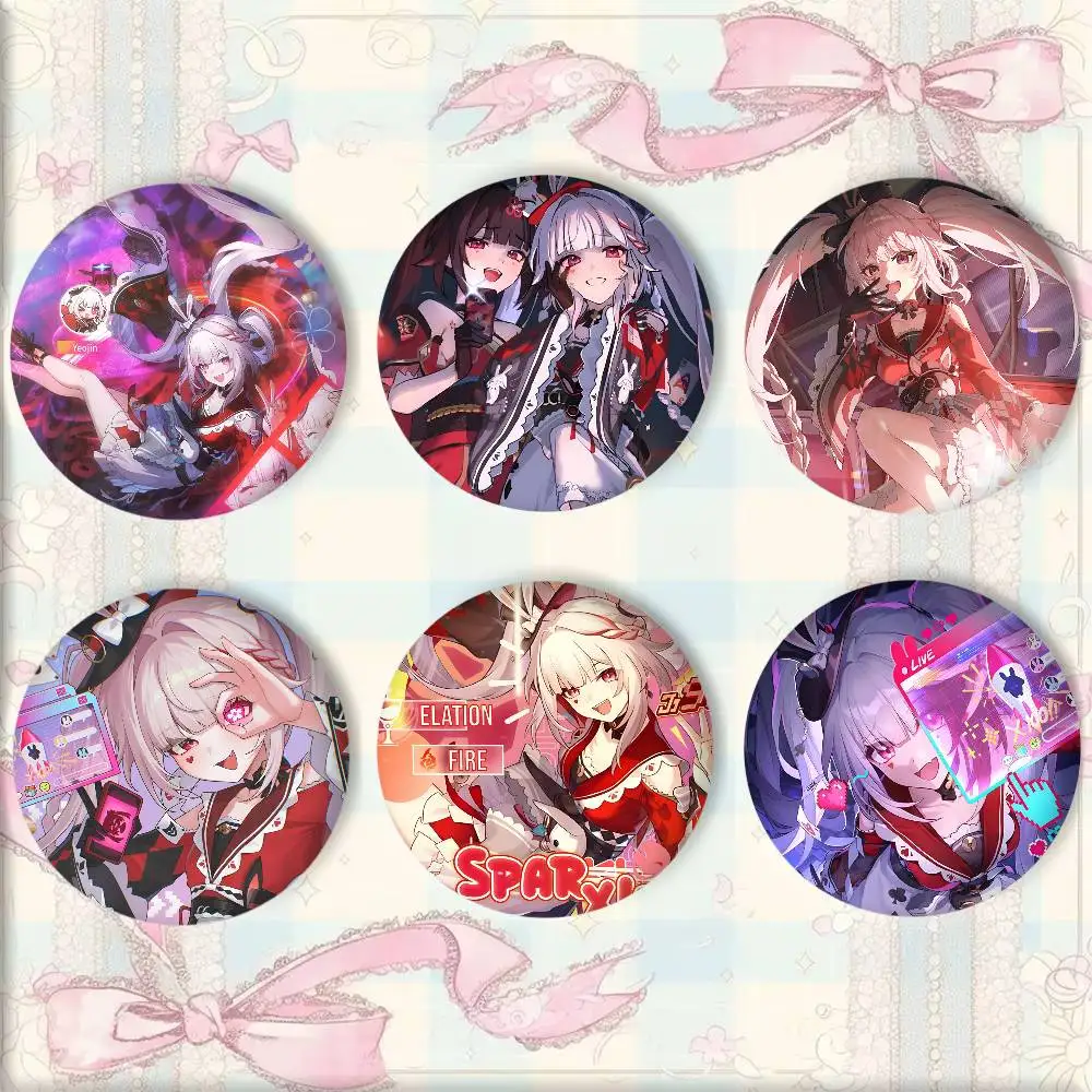 Anime Game Honkai Star Rail Sparxie Badge Tinplate Round Laser Brooch Clothes Backpack Accessories Lapel