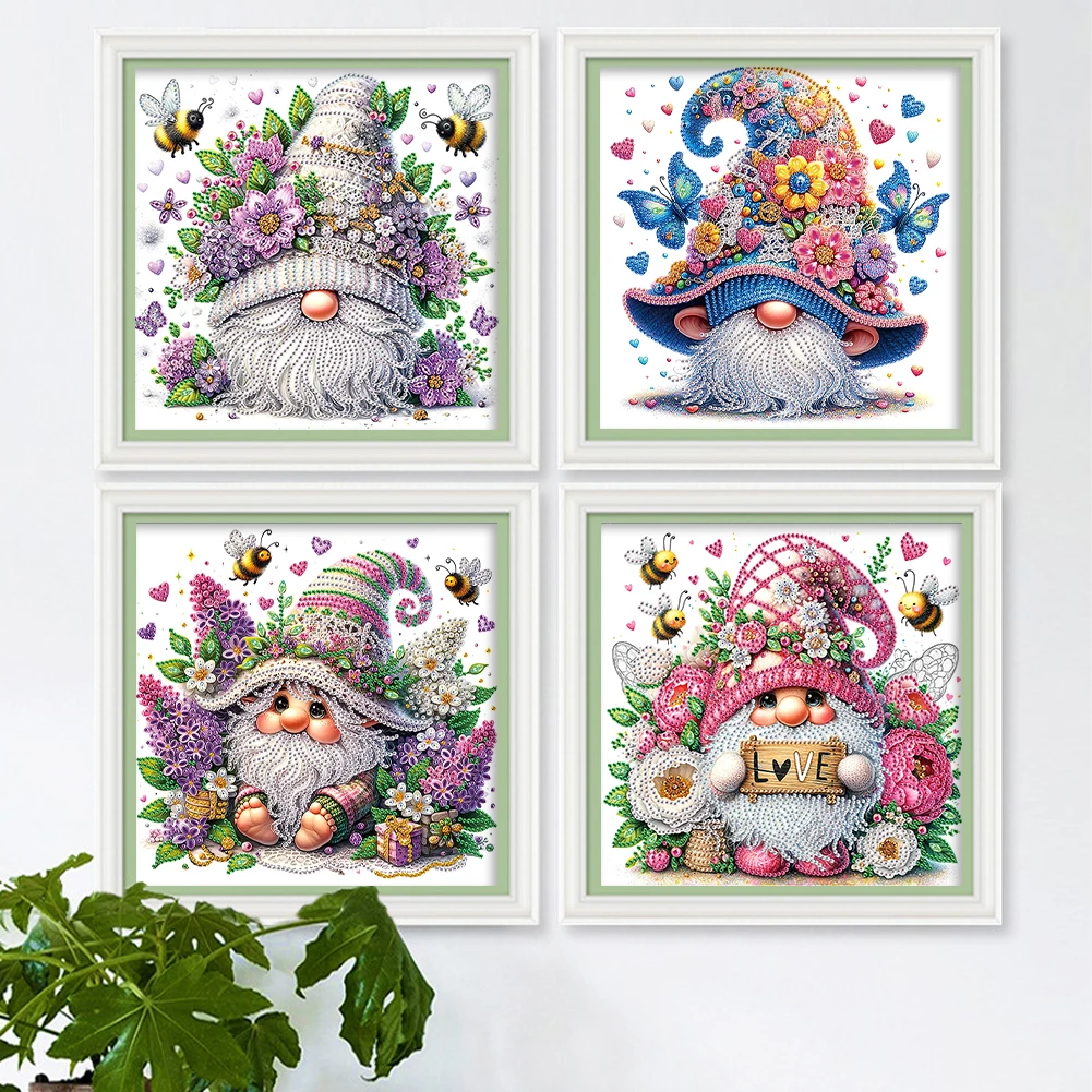 

30x30 см 6 шт. гном 5D DIY специальная форма кристалл частичный алмазный набор для рисования