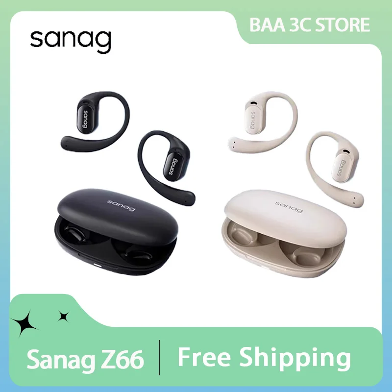 Sanag Z66 Pro Wireless Bluetooth Headphones Ows Earhook Earphone Hifi Long Playtime Hd Ai Call Noise Reduction Earphones