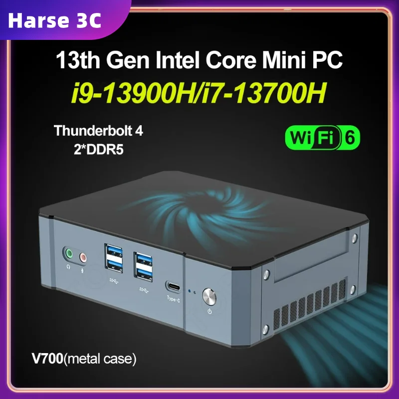 Super Deal Intel Mini PC Gamer i9 13900H i7 13700H Thunderbolt4 2*DDR5 2*PCIE4.0 Mini Gaming PC Desktop Computer 2*2.5G LAN WiFi