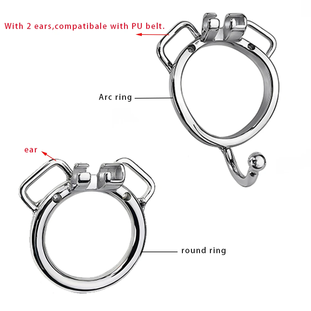 LEZEE Stainless Steel Penis Ring K03 K04 Base Rings For Male Chastity Cage Cock Lock Device Uses With Belt Built-in Locks Only