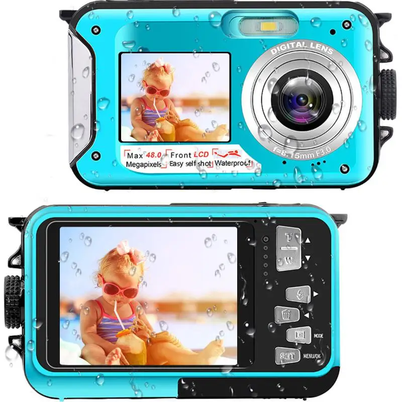 Action Digital Camera Waterproof 24MP 1080P Double Screen 16x Digital Zoom Camcorder Underwater Camera Sport Camera