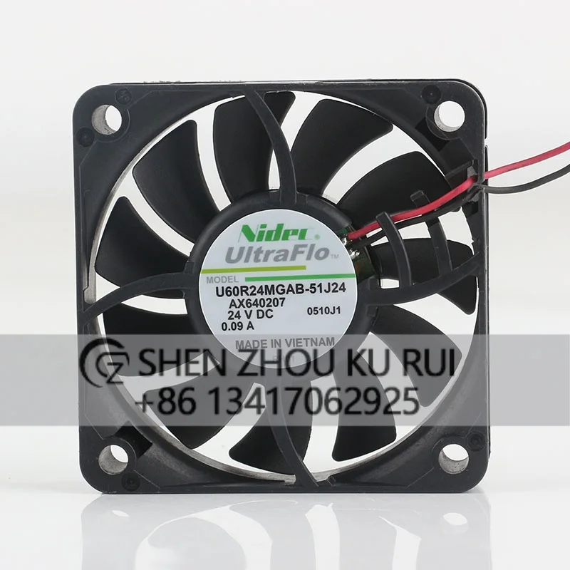 Two-wire U60R24MGAB-51J24 Original Nidec 5V 12V 48V DC24V 0.09A AC EC 6015 60X60X15MM 6CM Silent frequency Converter Cooling fan