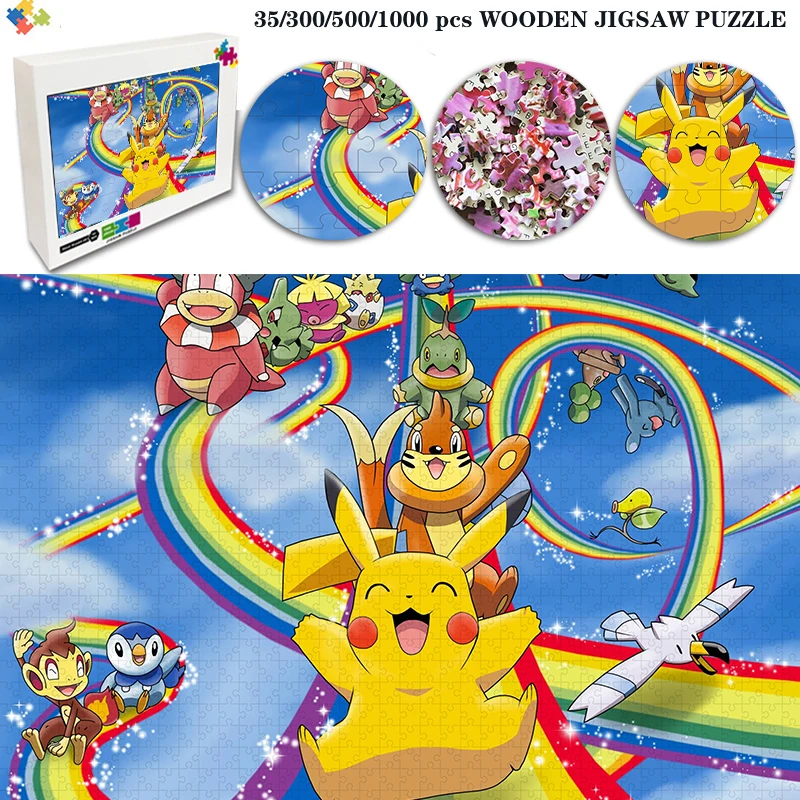 

Pokemon Jigsaw Puzzle Cartoon Anime Pikachu Jigsaw Puzzles for Adult Decompression Toy Child Educational Intellectual Game