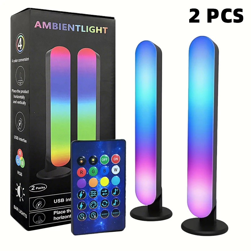 Bluetooth Smart USB LED Light Bar RGB Color Changing TV Backlight Remote Atmosphere Light Strip Music Rhythm Ambient Pickup Lamp