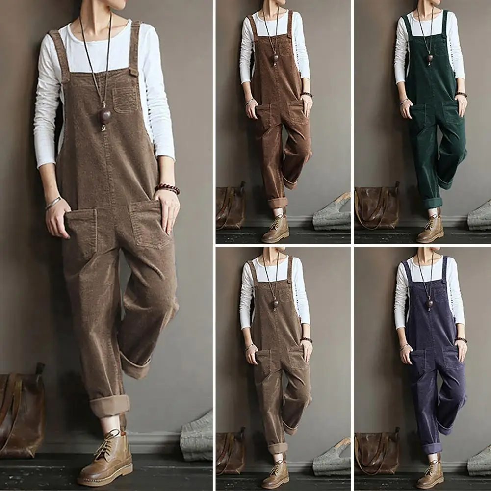 Stylish Young Low Cut Winter Jumpsuit Suspenders Women Jumpsuit Pure Color Lady Jumpsuit Streetwear Clothes