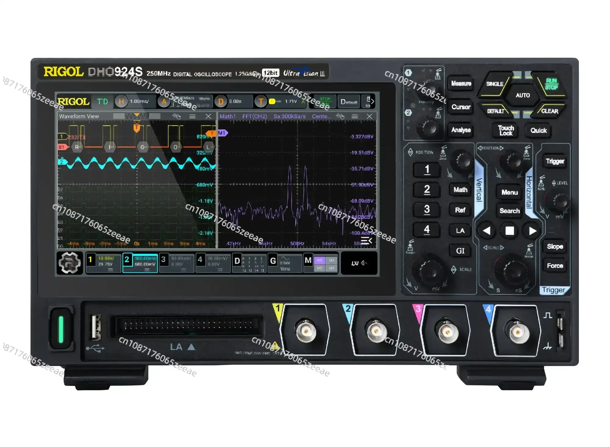 DHO914/914S/924/924S 4Channel 125/250MHz Digital Oscilloscope 12 Bit 1.25GSa/Sec 50MPts Depth