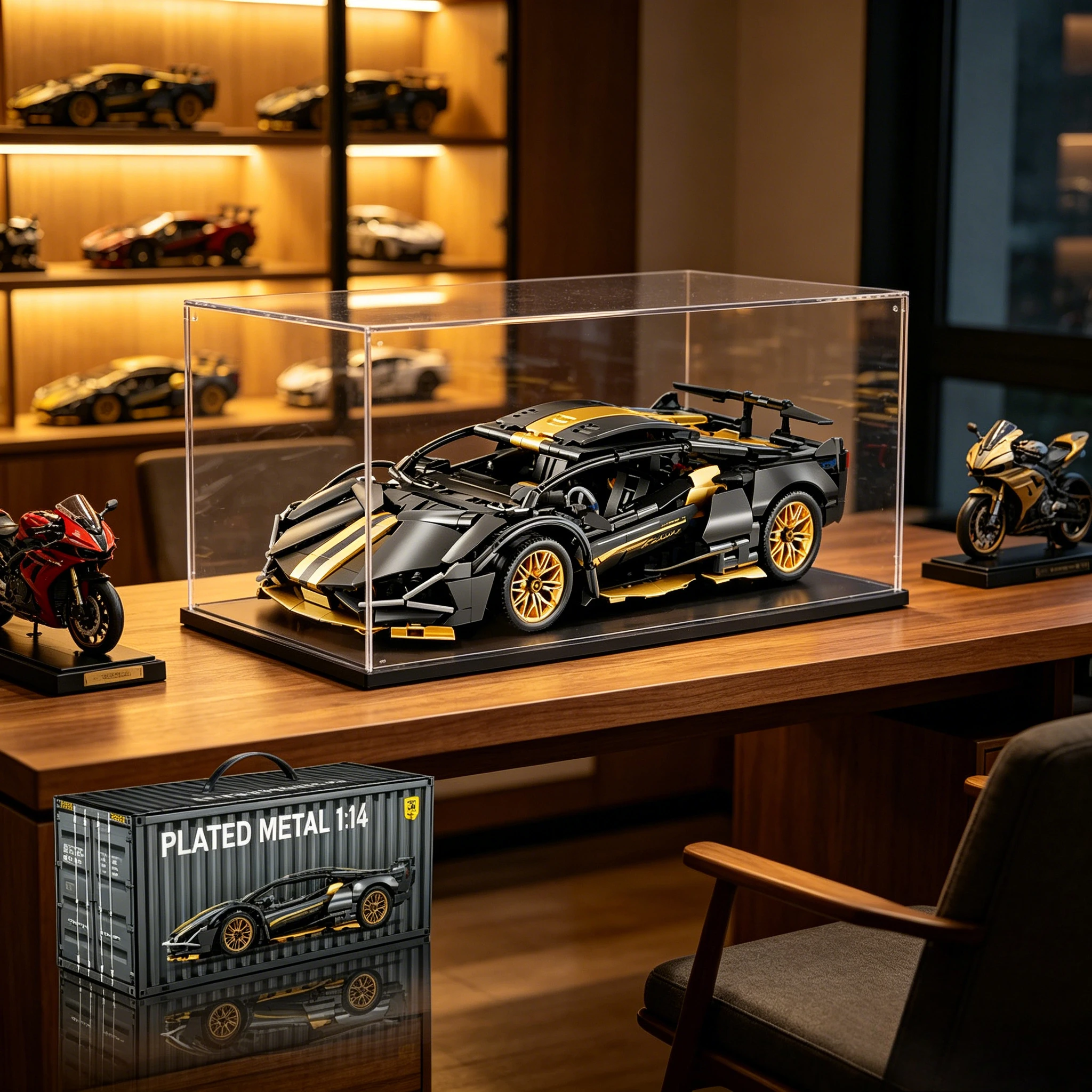 Ce modèle de voiture de sport à l'échelle 1:14 contient 1280 pièces. C'est un modèle de décoration de voiture de course réaliste, adapté aux projets créatifs de bricolage et au développement des compétences. C'est le cadeau idéal sur le thème des voitures pour les passionnés de modèles réduits et les collectionneurs.