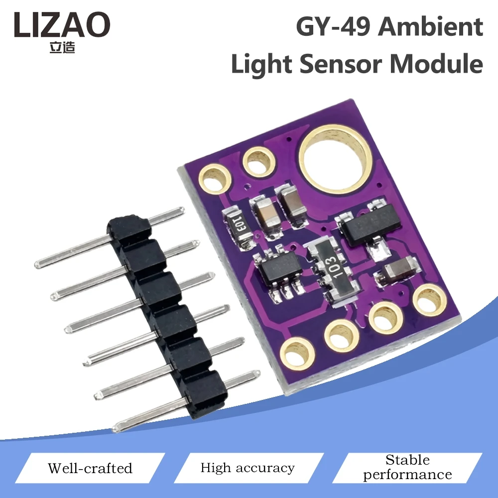 GY-49 Ambient Light Sensor Module MAX44009 High Precision I2C Light Intensity Detection Board for Arduino Raspberry Pi