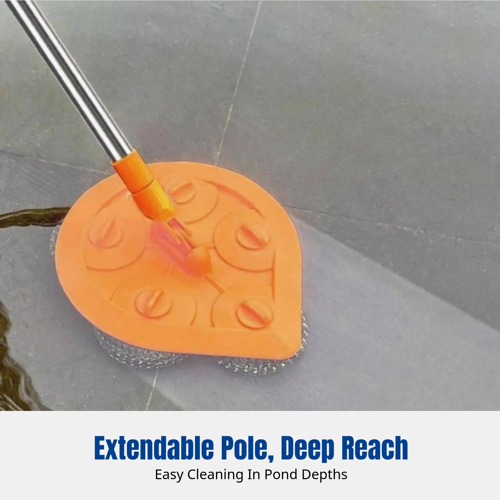 

Щетка для чистки прудов из нержавеющей стали, с удлиненной ручкой, для удаления водорослей и ила, инструмент для очистки дна бассейна