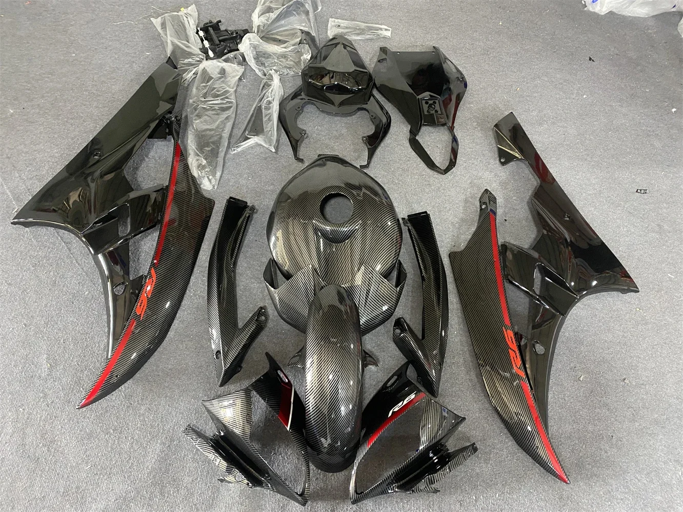 

New ABS Fairings Kit Fit for YAMAHA YZF- R6 2006 2007 06 07 Carbon fiber paint