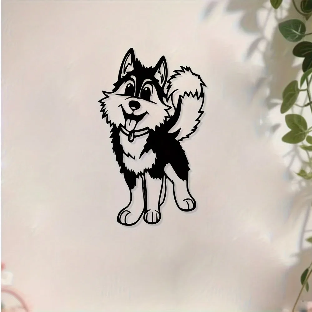 Husky Dog Metal Wall Art, Rustproof Hanging Decor for Living Room Garden Gift