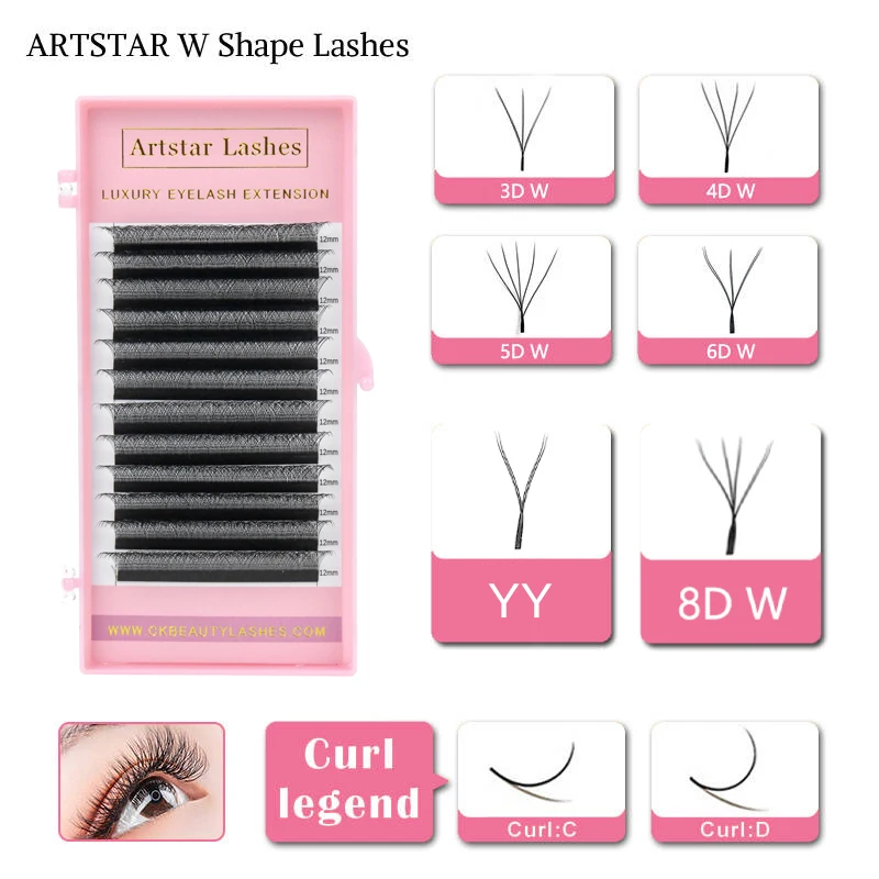 ARTSTAR YY Lashes Extension 3D 4D 5D 6D  W Style Premade Volume Fan Eyelash Extensions Natural Soft Professional Cilios