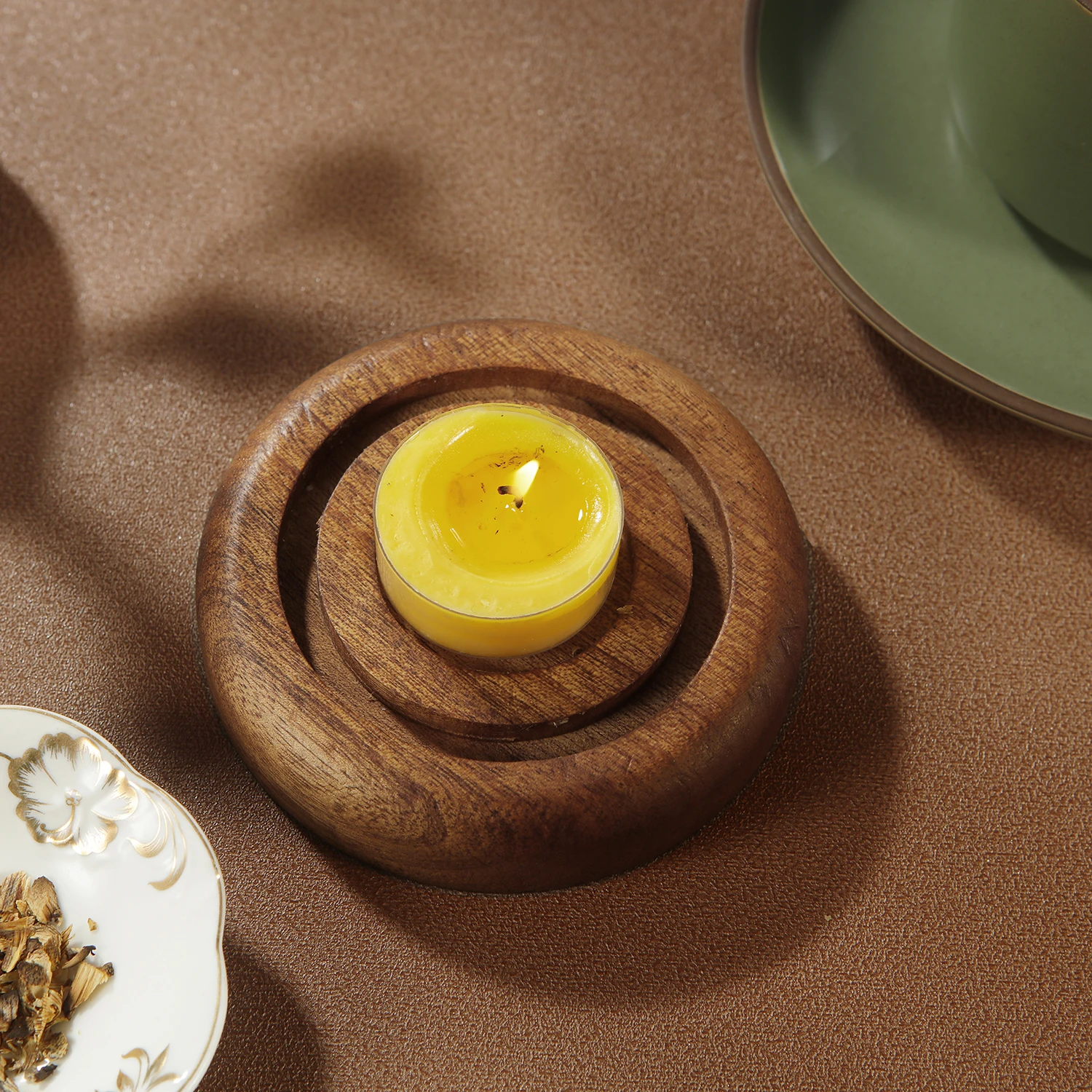 Kerzenhalter aus Glas, Aromatherapie-Heizhalter mit Holzsockel, Aromatherapie-Räuchergefäß für Yoga, SPA, Aromatherapie – Detail 8
