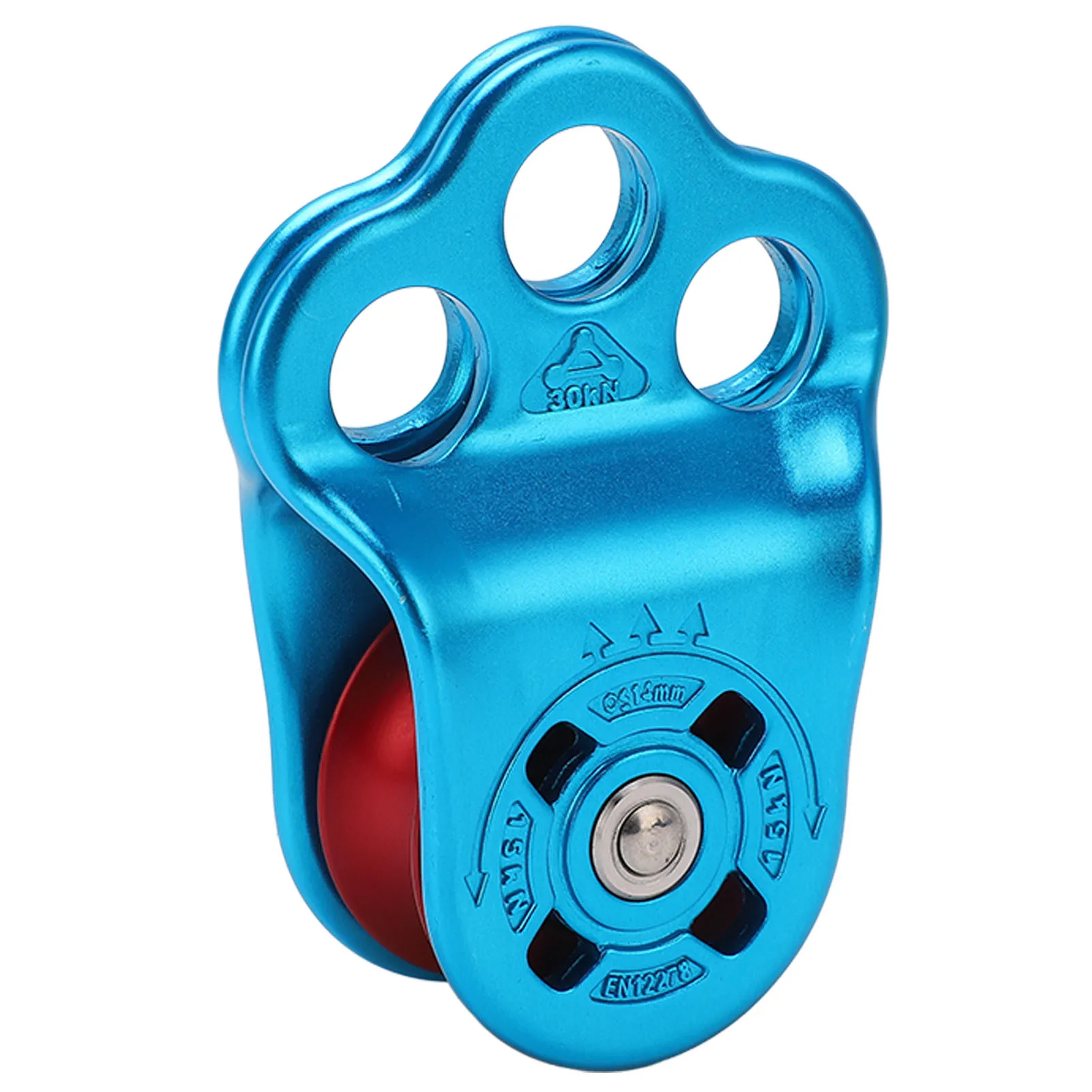New Aluminum Alloy Climbing Pulley 7075 Aluminum 30kN Rope Pulley 3 Hole Mount Blue Red Single Pulley Rock Climbing view 5