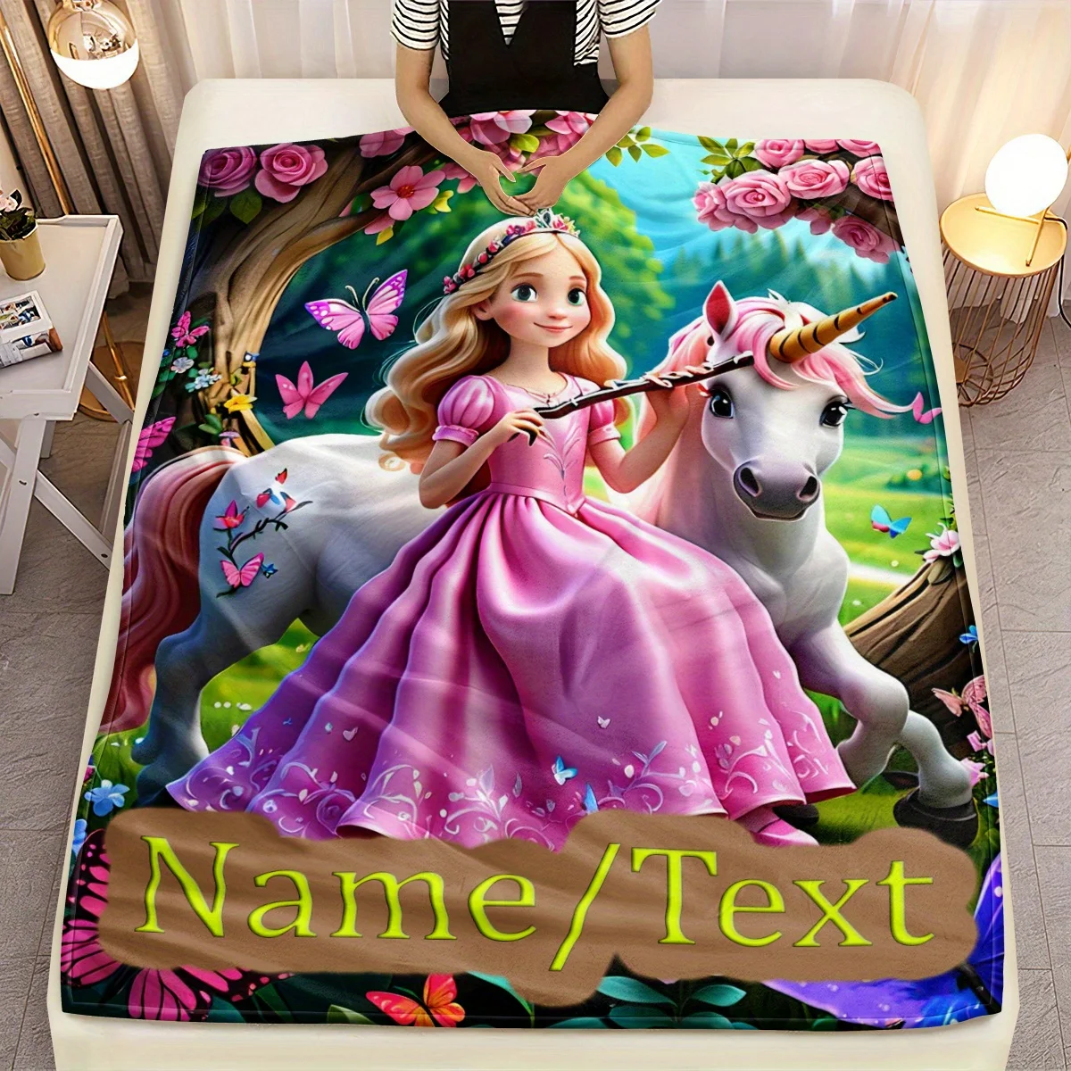 Baby Unicorn Nursery - Ultra Yumuşak Prenses Unicorn Battaniye, Kız
