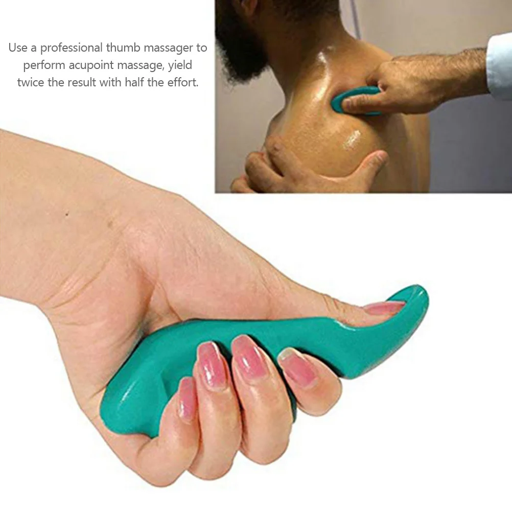 

2pcs Acupoint Massage Tool Thumb Massager Green Portable Finger Pain Relief Compact Lightweight Massaging Tool For Body Lotion