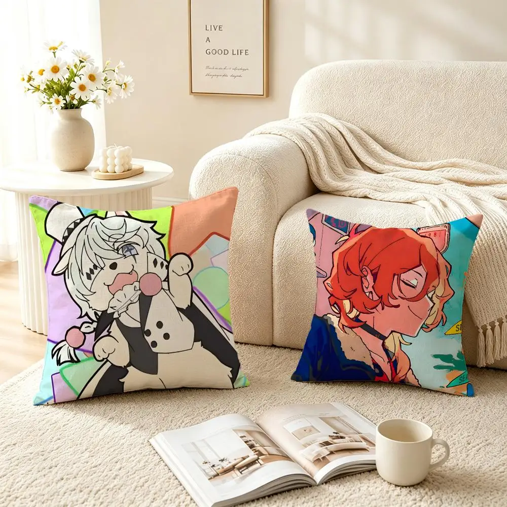 Anime Bungo Stray Dogs Cushion Cover Pillow Short Plush fresh natural Cushion for Living Room Bedroom Sofa Home Decoration