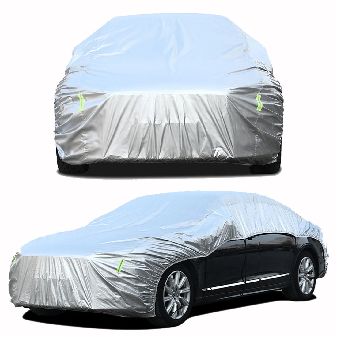 

210D Oxford Universal Waterproof Half Car Cover Strong Elasticity SUV Sedan Hatchback Sun Rain Dustproof Snowproof Protection