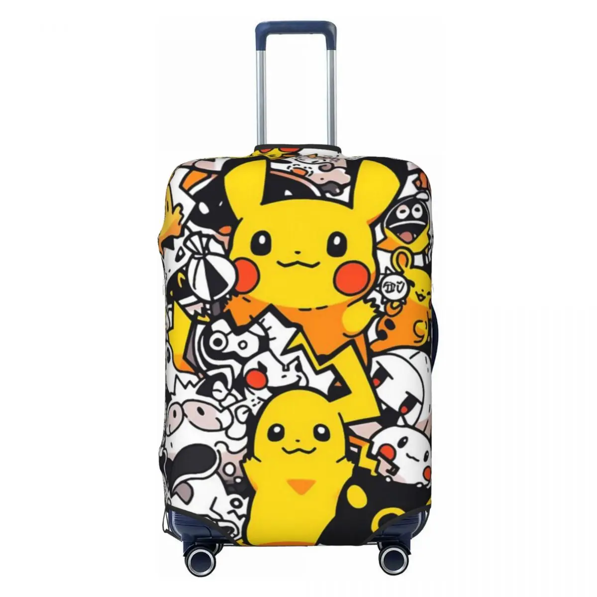 

Пользовательский чехол для багажа Bikachus, забавный защитный чехол для дорожного чемодана в стиле аниме для 18-32 дюймов